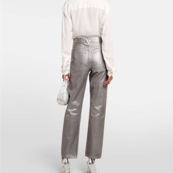 Veronica Beard Daniela Straight-Leg Metallic Jeans size 30 NWT $348 - Picture 8 of 11